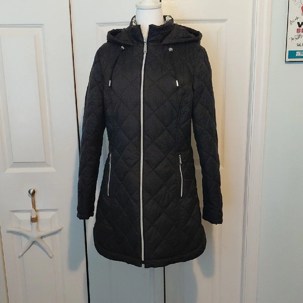 Laundry By Shelli Segal Black Quilted Puffer Coat - Picture 1 of 6
